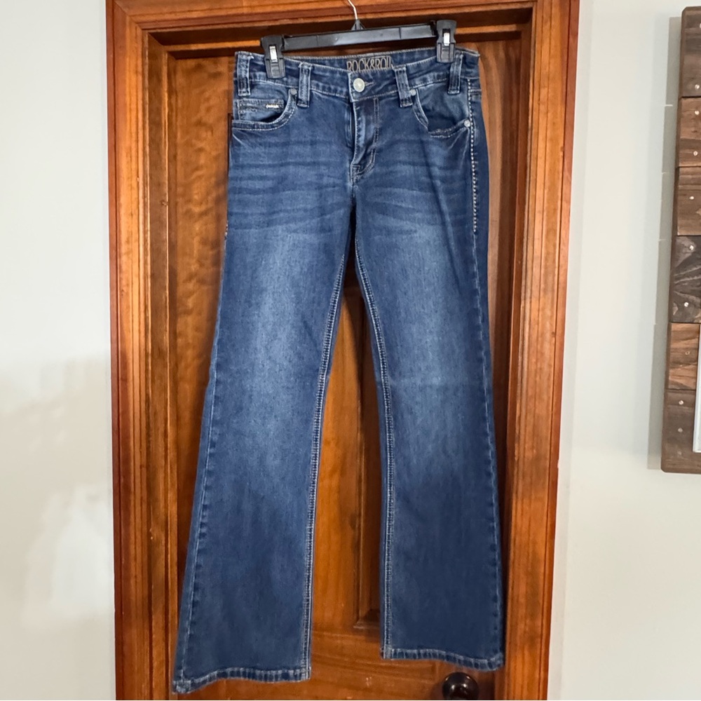 Rock & Roll Cowgirl Dark Blue Boot Cut Jeans